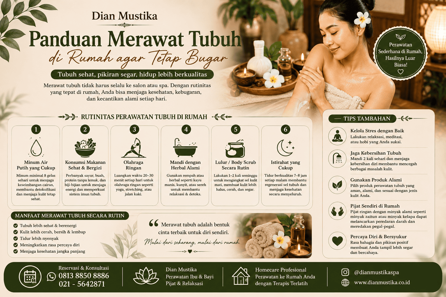 Panduan Merawat Tubuh di Rumah agar Tetap Bugar