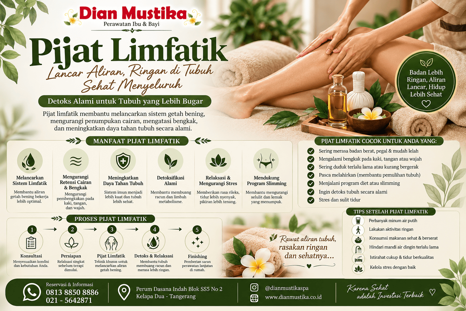 Pijat Limfatik Dian Mustika untuk perawatan dan relaksasi tubuh
